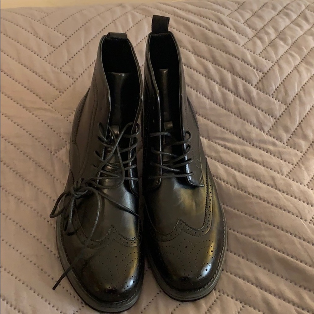 Queensberry London shoe boot mens sz.10.5 black